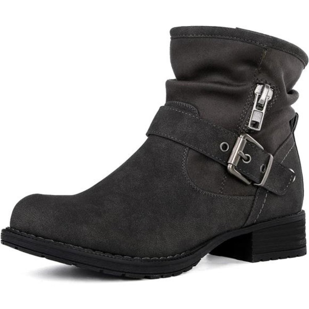 Women's Ankle Boots Low Heel, Gray